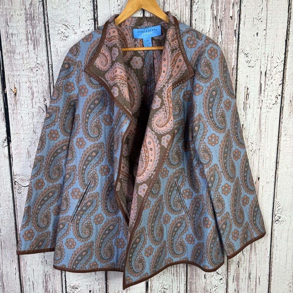 VINTAGE Doncaster Sport Wool‎ Nylon Silk Blend Open Front Jacket Women’s Size 12